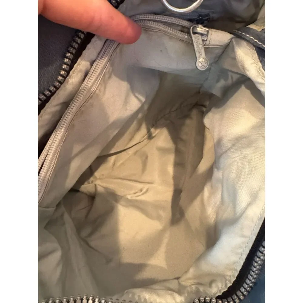 Kipling Inca Top Handle Nylon Bag Dusty Blue Top Zip
